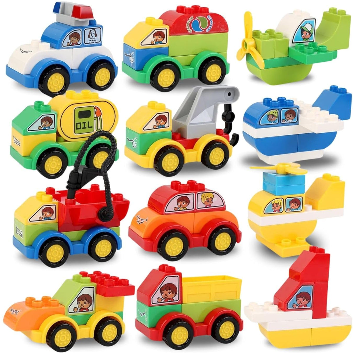 Heat Mass Pillow JOYIN 80-Piece Kids Car Building Blocks Set