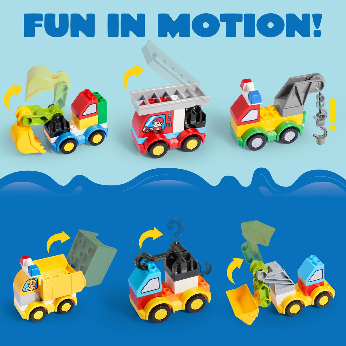 Heat Mass Pillow JOYIN 80-Piece Kids Car Building Blocks Set