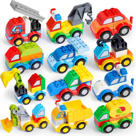 Heat Mass Pillow JOYIN 80-Piece Kids Car Building Blocks Set
